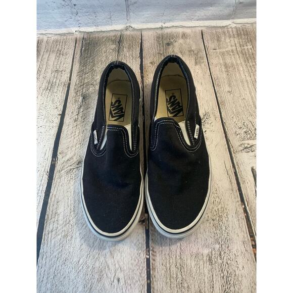 VANS Unisex Adult Classic Black Slip On Sneakers / Size: M 6.5 W 8 - Picture 2 of 9